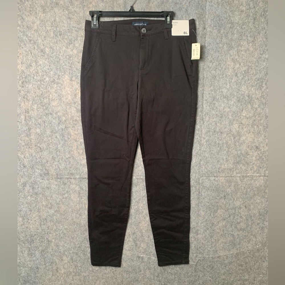 Aeropostale Women Size 8‎ Long Black New Skinny Stretch Business Casual Pants
